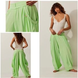 Free People Lime Green Wide Leg Pants New but Tag fell Off
